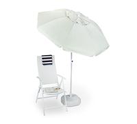 Relaxdays Parasol 200 x 200 cm, Uv 50+, Toile en polyester inclinable jardin balcon terrasse, nature