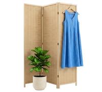 Relaxdays Paravent 3 Panneaux, Pliant, H x L : 170 x 120 cm, Naturel