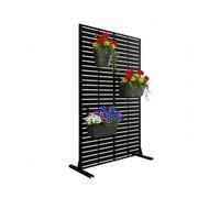 Relaxdays Paravent Design à lamelles, pour Jardin, Balcon & terrasse, Noir | H x L: 183 x 110 cm, métal