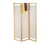 Relaxdays Paravent en bambou et tissu 3 pans