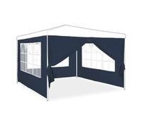 Relaxdays Paroi latérale pour tonnelle, lot de 4, 2x3 m, panneaux latéraux avec fenêtres et fermeture éclair, bleu