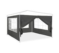 Relaxdays Paroi latérale tonnelle lot de 4 - gris