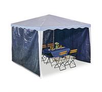 Relaxdays Paroi latérale pour Votre tonnelle, Lot de 3, imperméable, Fermetures Scratch, PE, sans fenêtres, Bleu foncé