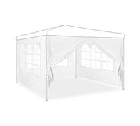 Relaxdays Paroi latérale tonnelle lot de 4 blanc