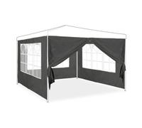Relaxdays Paroi latérale tonnelle lot de 4 - gris