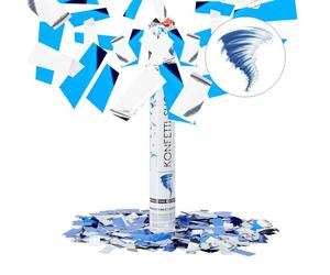 Relaxdays Partypopper 40 cm bleu-argenté
