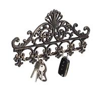 Relaxdays Patère porte-manteau en fonte avec 5 crochets style baroque antique ancien HxlxP: 17 x 35 x 3,5 cm bronze