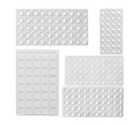 Relaxdays Patins Caoutchouc, Lot de 222, autoadhésifs, butées en 5 Tailles, amortisseurs Surface en Verre, Transparent