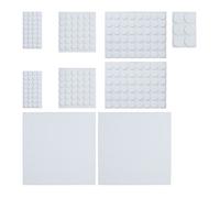 Relaxdays Patins en feutre lot de 240, autocollant, antidérapants, adhésifs, protection sol, différentes tailles, blanc