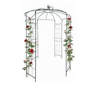 Relaxdays Pavillon à rosiers Vert | métal HxLxP 290 x 206 x 206 cm support pour plantes grimpantes jardin avec crochets