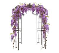 Relaxdays Pavillon Rosiers Métal, 275x211x211 cm, Bronze, Jardin | support plantes grimpantes, accessible