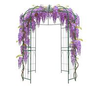 Relaxdays Pavillon Rosiers Métal, 275x211x211 cm, Vert foncé, Jardin | pavillon accessible, support plantes grimpantes