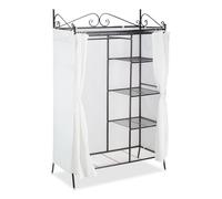 Relaxdays Penderie Métal COUNTRY Housse Blanche