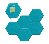 Relaxdays Pense-bêtes muraux, Lot de 6, mémos Autocollants en Feutre, HxLxP : 26x30x0,9 cm, avec punaises, Bleu