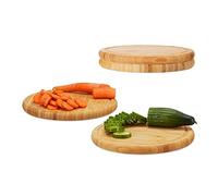 Relaxdays Petit-déjeuner Set de 4 30 cm découper Planche de Service Ronde, Nature
