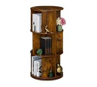 Relaxdays Petite bibliothèque, avec 15 compartiments, style industriel, pour livres et DVD, H x D : 104 x 50 cm, marron