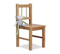 Relaxdays Petite chaise enfant en bambou chaise déco pour plantes ou fleurs HxlxP: 57 x 27 x 29 cm, nature