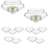 Relaxdays Photophore flottant Lot de 12 supports de bougies à chauffe-plat en verre H x D : 4,5 x 8 cm Home