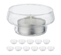 Relaxdays Photophores flottants en Lot de 12, décoration de Table, contentants pour Bougies, fête, étang, Transparents