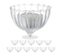 Relaxdays Photophores flottants en verre lot de 12