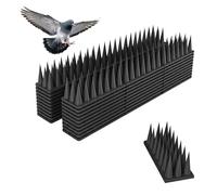 Relaxdays Picots Anti-Oiseaux, Lot de 20, Balcon/Toit, 3 rangées, Panneau HxLxP: 3,5×42,5×4 cm, PP, Noir
