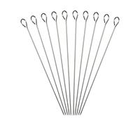 Relaxdays Pics INOX Piques à brochettes Set de 10 Viande légumes 30 cm, argenté