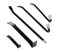 Relaxdays Pied-de-biche lot de 5 pièces, levier hexagonal, grand arrache-clou, en acier, noir