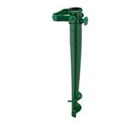 Relaxdays Pied de Parasol, Douille pour Maintien, Plastique, avec poignées rabattables, à Visser, Gazon ou Sable, Vert