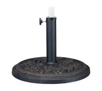 Relaxdays Pied de parasol noir-doré motif roses