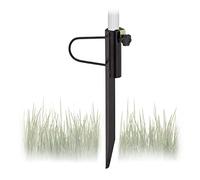 Relaxdays Pied de Parasol, Support pour épaisseur de Tube Jusqu’à 32 mm, Jardin, Camping, Plage, en Acier, Noir