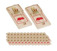 Relaxdays Pièges à souris en bois, 40 pcs