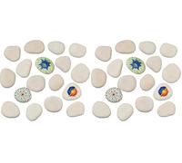 Relaxdays Pierres décoratives, 2 kg, Peindre, pour Petits & Grands, Taille Variant Entre 4 et 8 cm, Jardin, Gris Clair (Lot de 2)