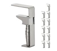 Relaxdays Pinces pour Nappe, Lot de 12, Clips réglables pour Table épaisse, Acier Inoxydable, Jusqu’à 4 cm, argenté