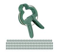 Relaxdays Pinces pour Plantes, Lot de 120, Petits Clips, 3 x 4 cm, Attaches pour Pieds de tomates, Jardin, Vert
