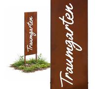 Relaxdays Piquet de décoration Jardin Aspect Rouille, résistant, Rustique, 85x28 cm, Fer Brun