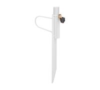 Relaxdays Piquet pour parasol, épaisseur du tube jusqu’à 32 mm, pour jardin, camping, plage, base parasol, acier, blanc
