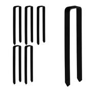 Relaxdays Piquets de Fixation, Lot de 6, pour Arches de rosiers, Acier, HxLxP: 30x6x2,5 cm, Design U, Stables, Noir