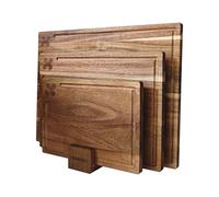 Relaxdays Planche à découper en Acacia, rainure Anti-jus, Support, 3 Tailles, hygiénique, antidérapante, Marron (40x30x1
