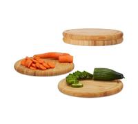 Relaxdays Planche petit-déjeuner bambou Set 25 cm