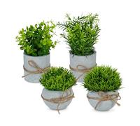Relaxdays Lot de 4 plantes artificielles