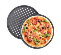 Relaxdays Plaque à pizzas ronde perforée lot de 2