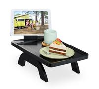 Relaxdays Plateau de canapé noir pour accoudoir