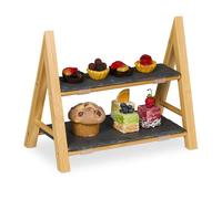 Relaxdays Plateau de service en bambou et ardoise