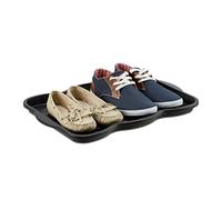 Relaxdays Plateau égouttoir pour bottes & chaussures bac noir en plastique égouttoir 4 chaussures HxlxP: 3 x 50 x 38 cm, noir