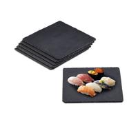 Relaxdays Plateau en ardoise carré lot de 12