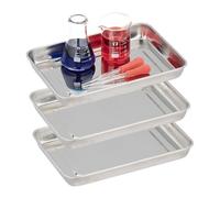 Relaxdays Plateau médical en inox lot de 3