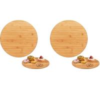 Relaxdays Plateau tournant en Bambou, Rotatif à 360°, Rond, pour Le Service, pour Vos épices, diamètre : 40 cm, Nature, Brown (Lot de 2)