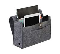 Relaxdays Poche de lit, à Suspendre, Feutre, 6 Compartiments, Rangement, Organisateur HLP 27x31,5x11,5 cm, Gris foncé