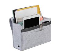 relaxdays Poche de lit, à Suspendre, Feutre, 6 Compartiments, Rangement, Organisateur HLP 27x31,5x11,5 cm, Gris Clair