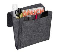 Relaxdays Poche de lit, Feutre, à Suspendre, 5 Compartiments, Rangement canapé, Organisateur HLP 26x28x5 cm, Gris foncé